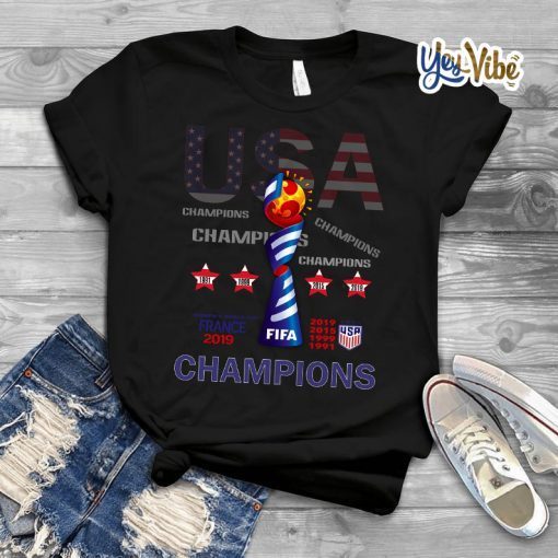 Champions USA Women’s World Cup France 2019 T Shirts