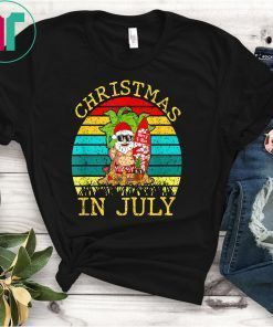Christmas In July Santa Hawaiian Tee Summer Vacation T-Shirt