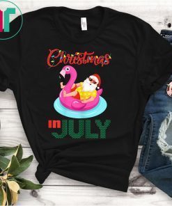 Christmas in July Santa Hawaiian Flamingo Summer Surf Gift T-Shirts
