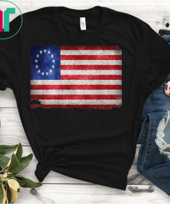 Distressed Vintage Betsy Ross Flag American Victory 1776 T-Shirt Betsy Ross T-Shirt