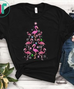 Fa La La Mingo Flamingo July Christmas Tree Mid Year Santa T-Shirt
