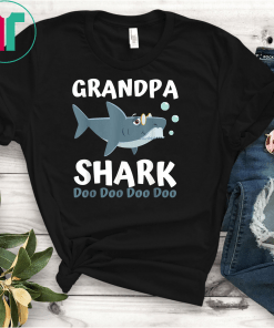 Fathers Day Gift from Wife Kids Baby Grandpa Shark Doo Doo T-Shirt