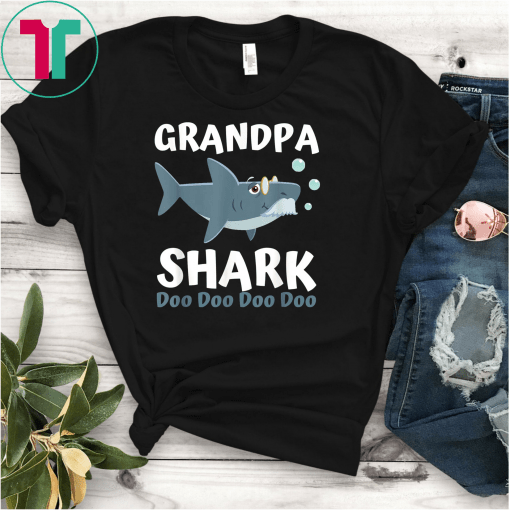 Fathers Day Gift from Wife Kids Baby Grandpa Shark Doo Doo T-Shirt