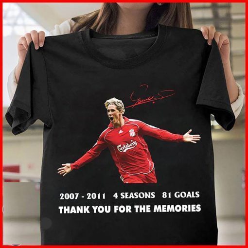 Fernando torres 2007-2011 4 seasons 81 goals thank you for the memories signature shirt