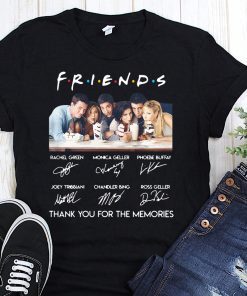 Friends characters signature thank you for the memories signatures shirt