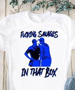 Fucking savages in that box aaron boone new york baseball t-shirt