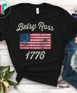 God Bless America Betsy Ross Flag 1776 Vintage Tee Shirt