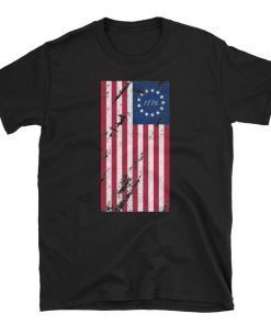 God Bless America Betsy Ross Flag 1776 Vintage TShirts