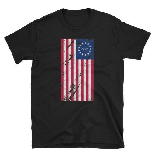 God Bless America Betsy Ross Flag 1776 Vintage TShirts