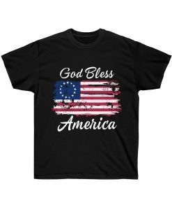 God Bless American T-Shirt ,Patriotic Betsy Ross American Flag Gift T-Shirt
