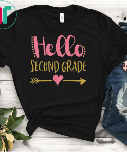 Hello second 2nd grade team teacher stud tee back to school T-Shirt