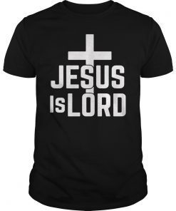 Jesus is Lord Romans 10:9 Christian Cross Tee Shirt