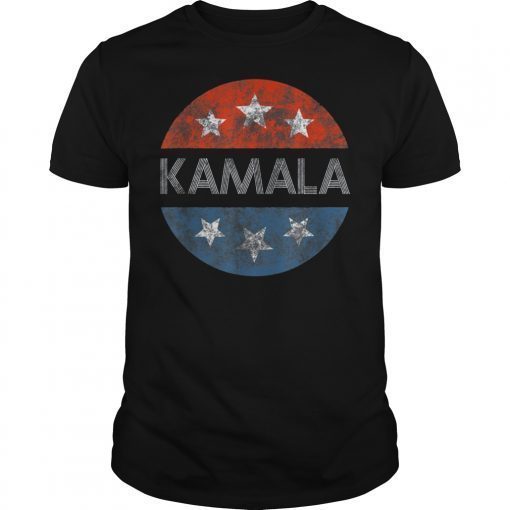 KAMALA HARRIS 2020 T-SHIRT Red White And Blue Vintage Button