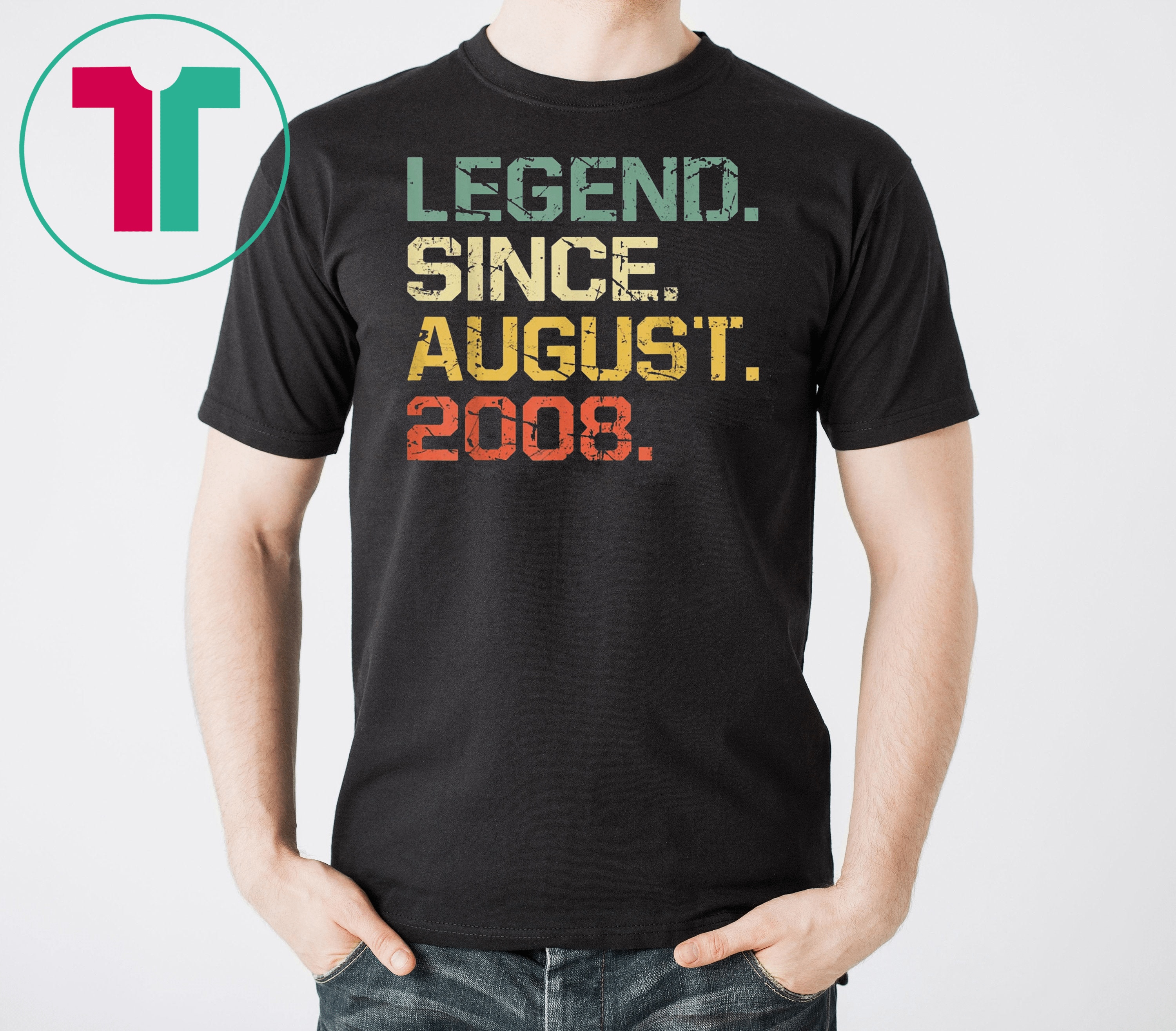 Legend Since August 2008 T-Shirt- 11 Years Old Shirt Gift - OrderQuilt.com