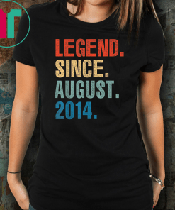 Legend Since August 2014 5th Birthday 5 Years Old Shirt Gift