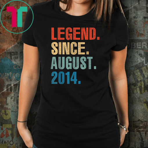 Legend Since August 2014 5th Birthday 5 Years Old Shirt Gift