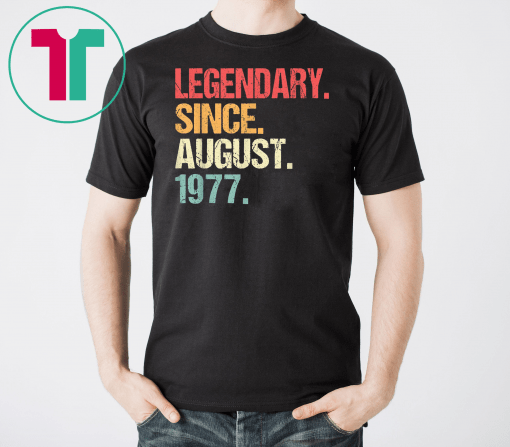 Legendary August 1977 Tee Shirt 42nd Birthday Gift Decorations