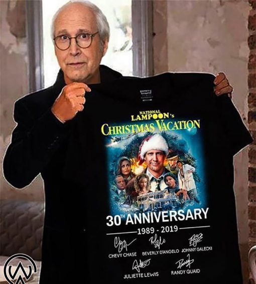 National lampoon’s christmas vacation 30th anniversary 1989-2019 signatures shirt