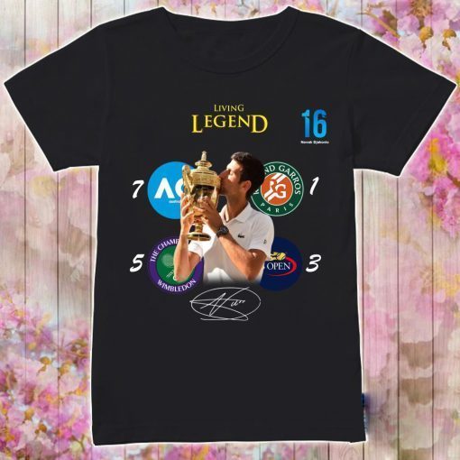 Novak Djokovic Living legend 16 Grand Slam shirts