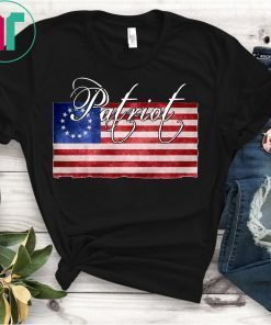PATRIOT Patriotic Betsy Ross US Flag Distressed T-Shirt