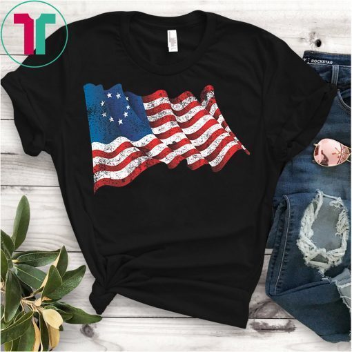Patriotic Revolutionary War Betsy Ross American Flag T-shirt