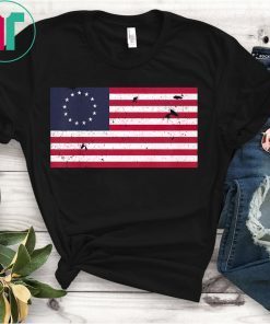 Plain Betsy Ross Flag Shirt Proud American Flag Black Navy T-Shirt