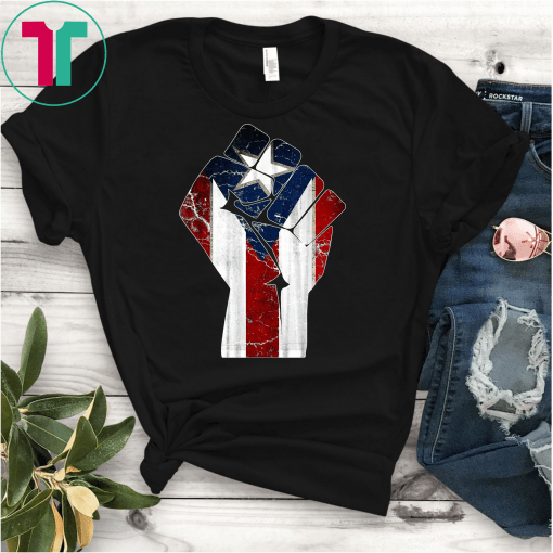 Puerto Rico Resiste Boricua Flag TShirt Fist T-Shirt