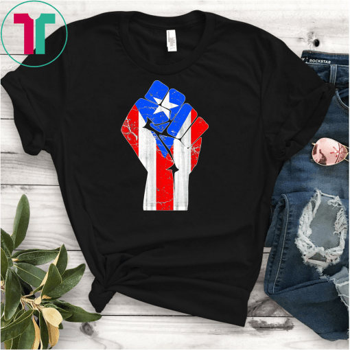 Puerto Rico Resiste Boricua Flag TShirt Fist T-Shirts