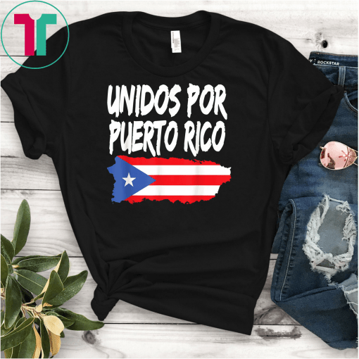 Puerto Rico Se Levanta T-shirt - Unidos Por Puerto Rico T-Shirt Bandera Negra De Puerto Rico Shirt