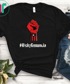 Ricky Renuncia Bandera Negra Puerto Rico Black Boricua T-Shirts