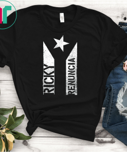 Ricky Renuncia Bandera Negra Puerto Rico Top UNisex Gift Tee Shirt