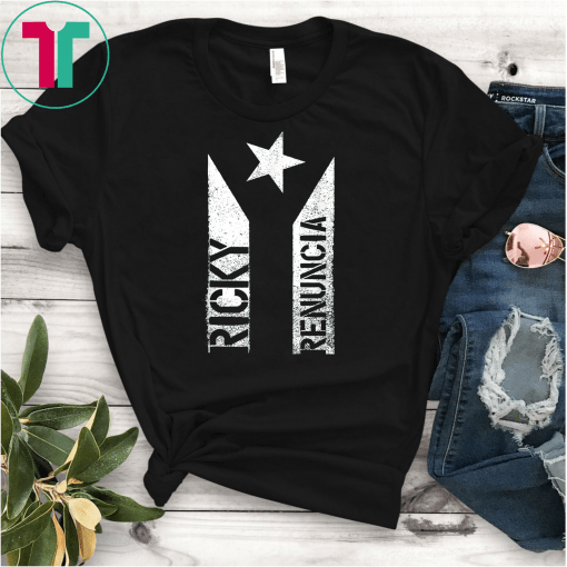 Ricky Renuncia Bandera Negra Puerto Rico Top UNisex Gift Tee Shirt