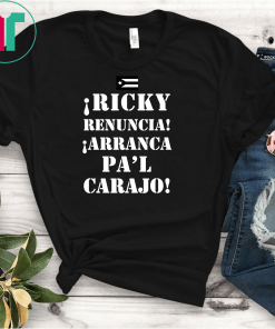 Ricky Renuncia Banera Negra Chat Puerto Rico Politics T-Shirt Black Puerto Rico Flag Shirt