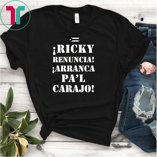 Ricky Renuncia Banera Negra Chat Puerto Rico Politics T-Shirt Black Puerto Rico Flag Shirt