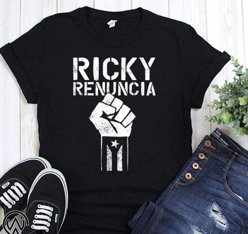 Ricky renuncia bandera negra puerto rico top Classic Gift Tee Shirts