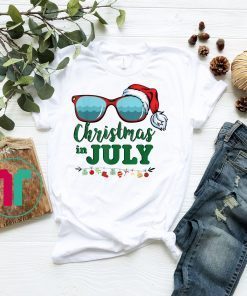 Santa Hat Sunglasses Summer Christmas In July T shirts