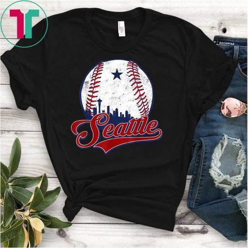 Seattle-Washington Baseball Skyline Silhouette T-shirt