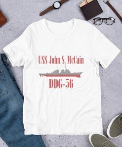 Short-Sleeve Unisex T-Shirt USS John S. McCain (DDG-56)-navy enthusiasts-A gift for your husband, father ,friend, teacher-patriotic t-shirt