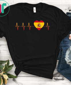 Spanish Heartbeat I Love Spain Flag Heart Pulse Country Shirt