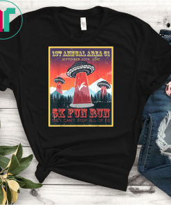 Storm Area 51 They Can't Stop All of Us Alien UFO Graphic T-Shirts