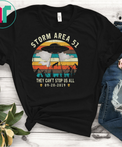 Storm Area 51-They Can't Stop Us All-Vintage Alien Abduction T-Shirt