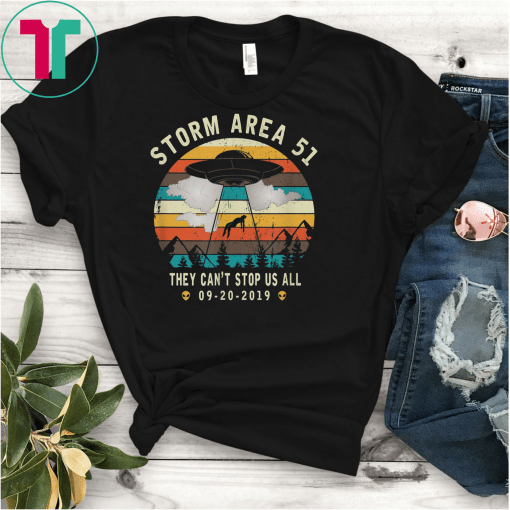 Storm Area 51-They Can't Stop Us All-Vintage Alien Abduction T-Shirt
