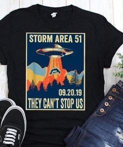 Storm area 51 alien ufo they can’t stop us vintage poster shirt