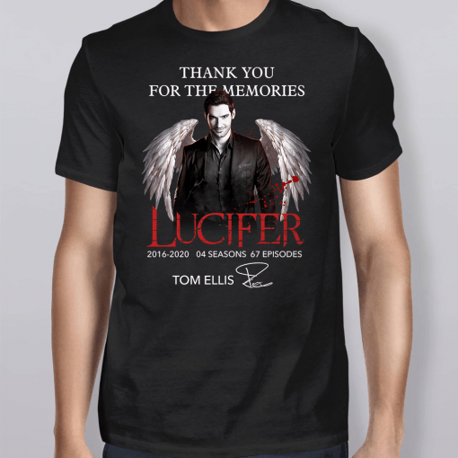 Thank You For The Memories Lucifer 2016 2020 04 Seasons 67 Episodes Signature T-Shirt