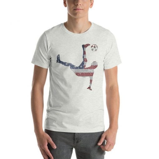 US National Team Bicycle Kick T-shirt Awesome American Flag Soccer Unisex Tee