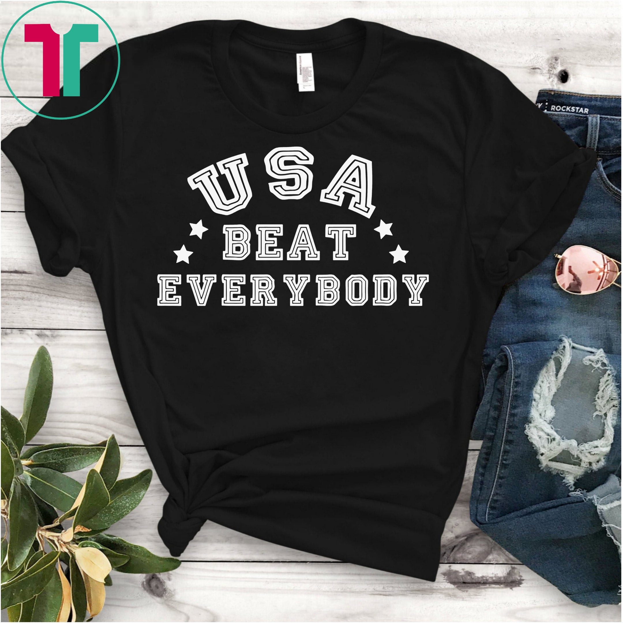 USA Beat Everybody T-Shirt Football Lovers Shirt - OrderQuilt.com