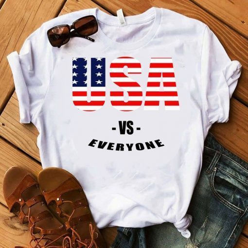 USA Flag Retro Vintage Shirts Usa Vs Everyone T-Shirt USA Beat Everybody Flag Vintage Gift