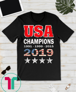 USA Women Soccer World Champions 2019 top 4 stars T-Shirt