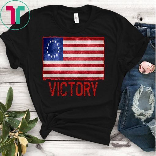 VICTORY Patriotic Betsy Ross US Flag Distressed T-Shirt