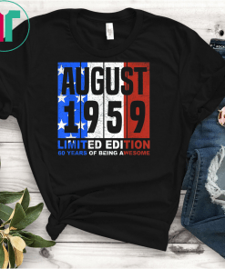 Vintage August 1959 Shirt American USA Flag 60 Yrs Old Shirt